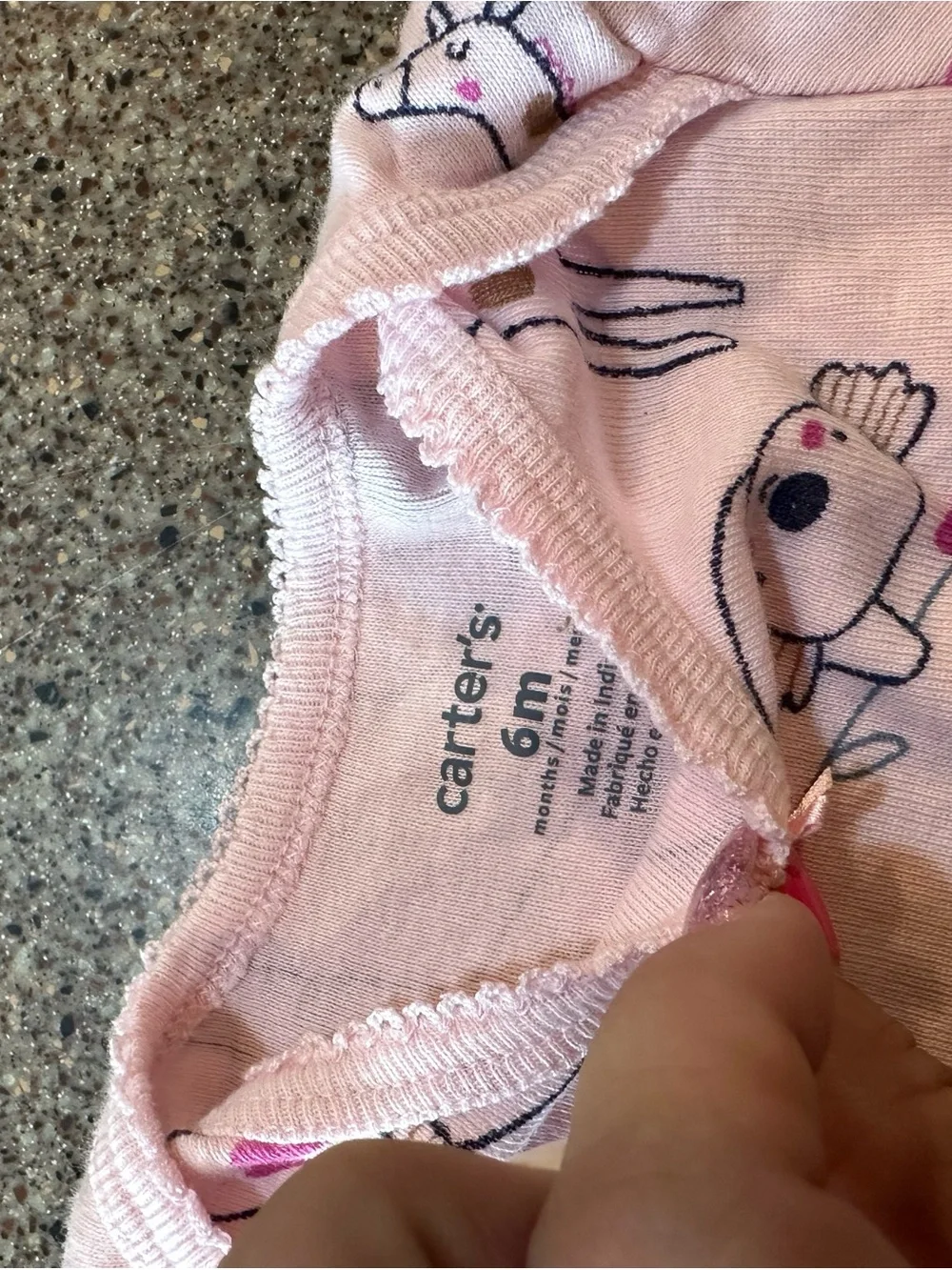 Carter's Light Pink Long-Sleeve Animal Print One-Piece